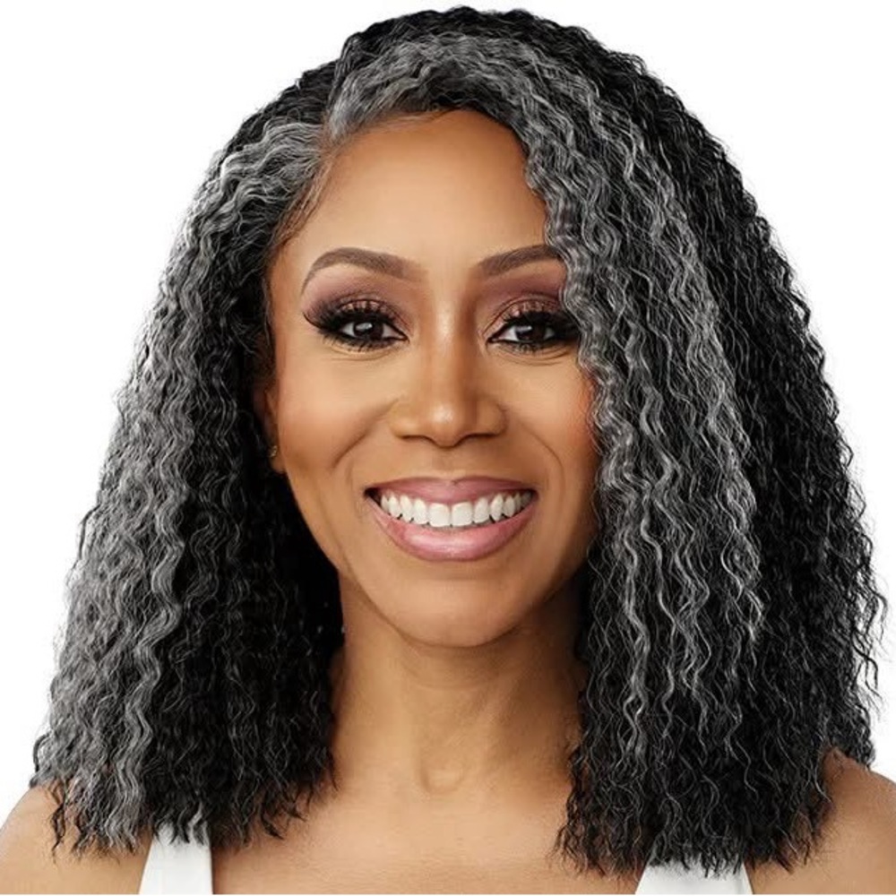 Elegant Black and Gray Women's Hair Wig
